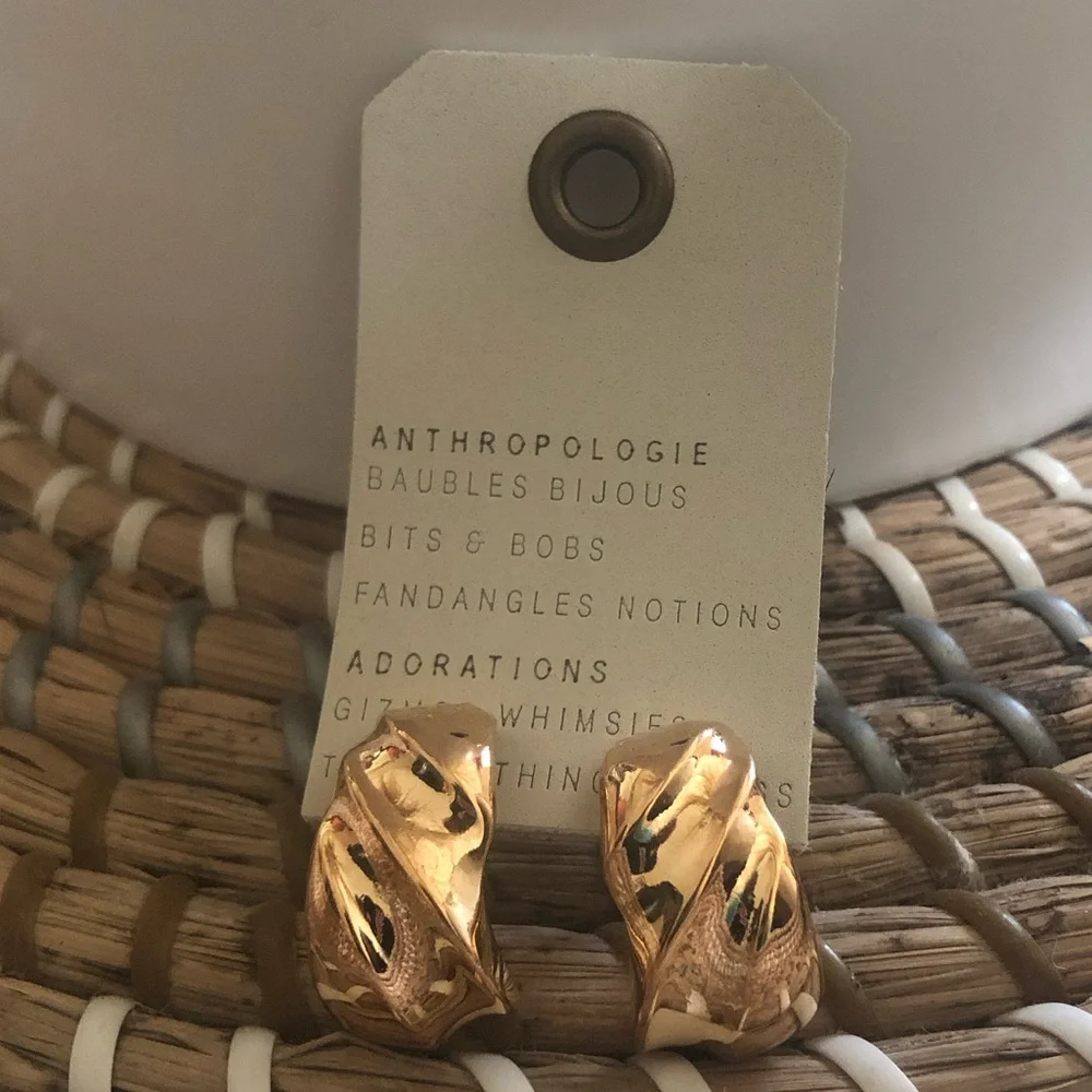New Anthropology textured post earrings